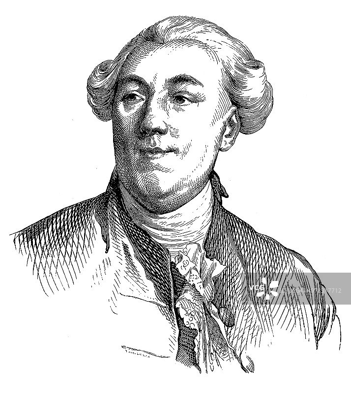 雅克·内克(1732年9月30日- 1804年4月9日)，法国政治家，路易十六的财政部长。图片素材