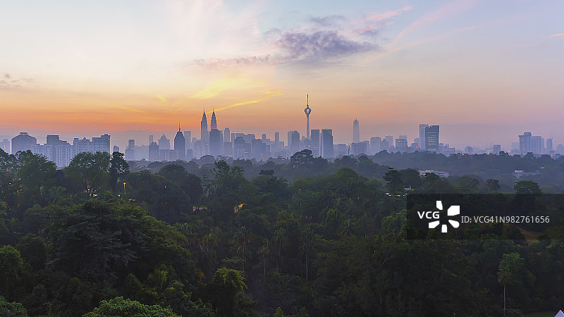 马来西亚吉隆坡，城市天际线在日出图片素材