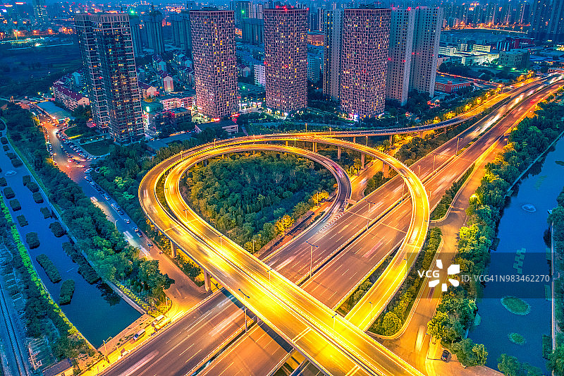 北京公路鸟瞰图图片素材