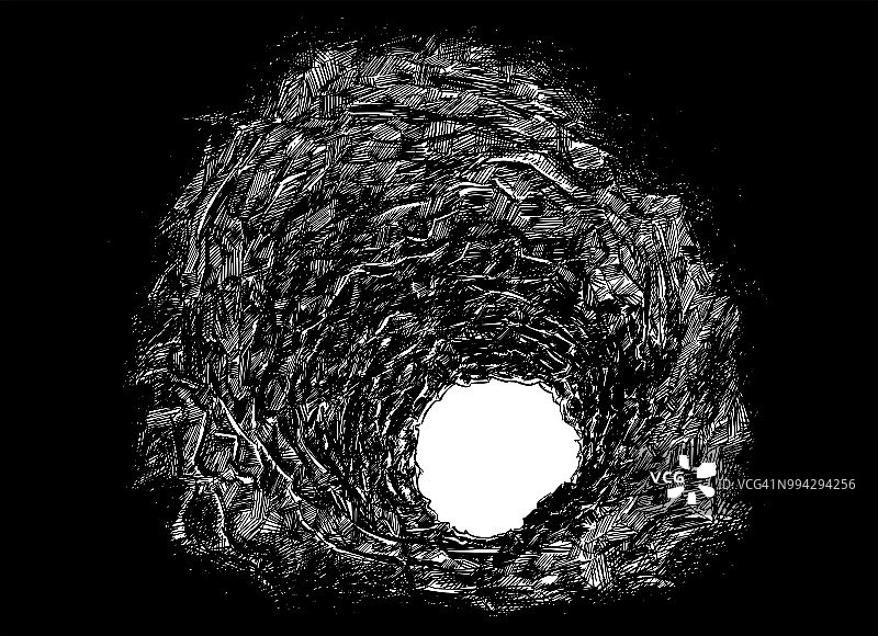 岩洞隧道矢量艺术化插画图片素材