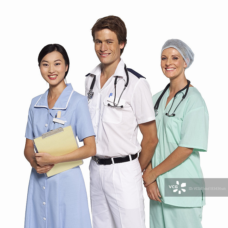 三个医疗专业人员的肖像图片素材