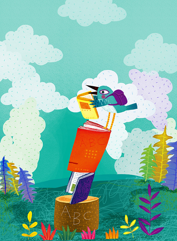 背景分离动物系列组图共3000多幅-爱读书的鸟系列插画下载