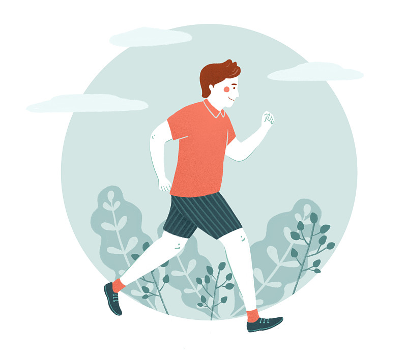 男子跑步运动插画下载