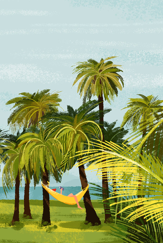 海滩椰林树图片下载