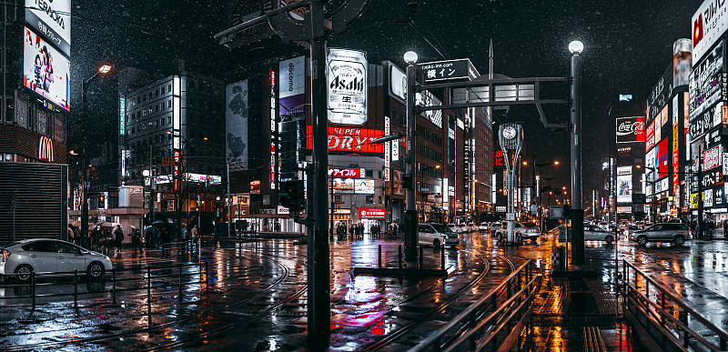 日本札幌的街头图片下载