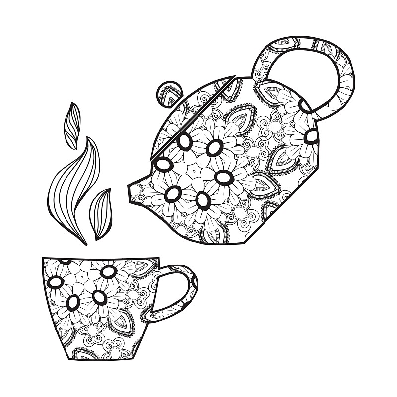 茶壶茶杯简笔画图片