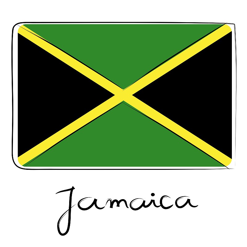 牙买加的国旗 简笔画图片