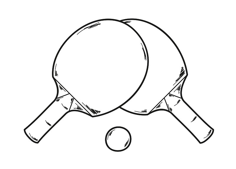 乒乓球拍素描简笔画图片