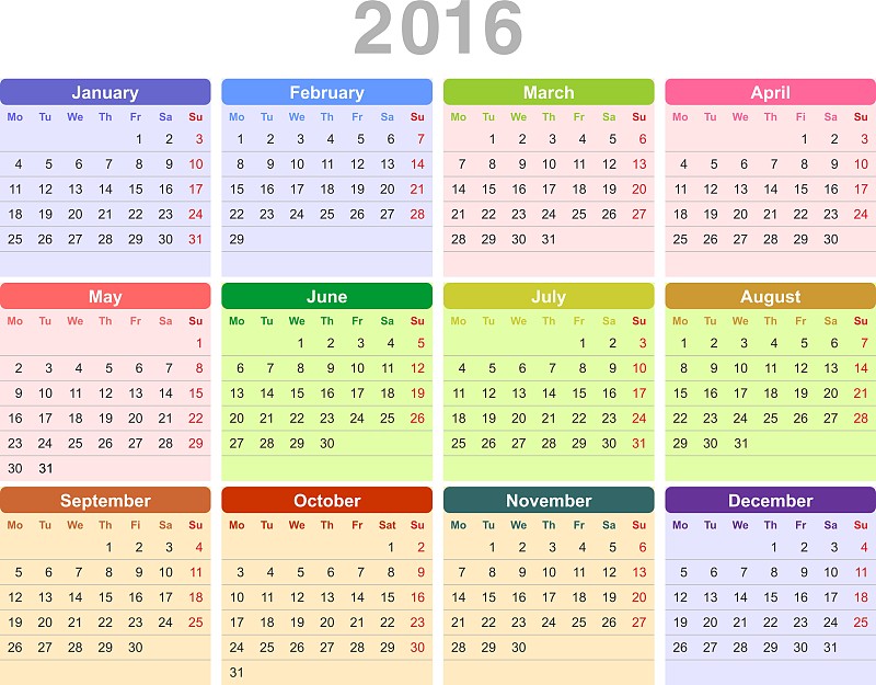 2016年日历一张图完整图片