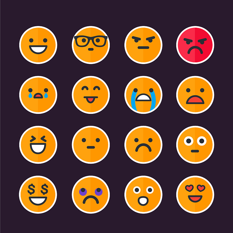 逐渐变黑的emoji表情图片