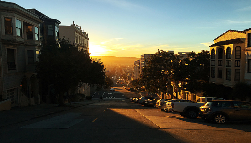 清晨的旧金山街道图片素材