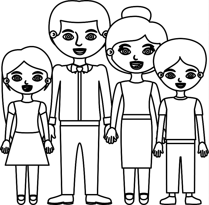 家庭成员的画法图片