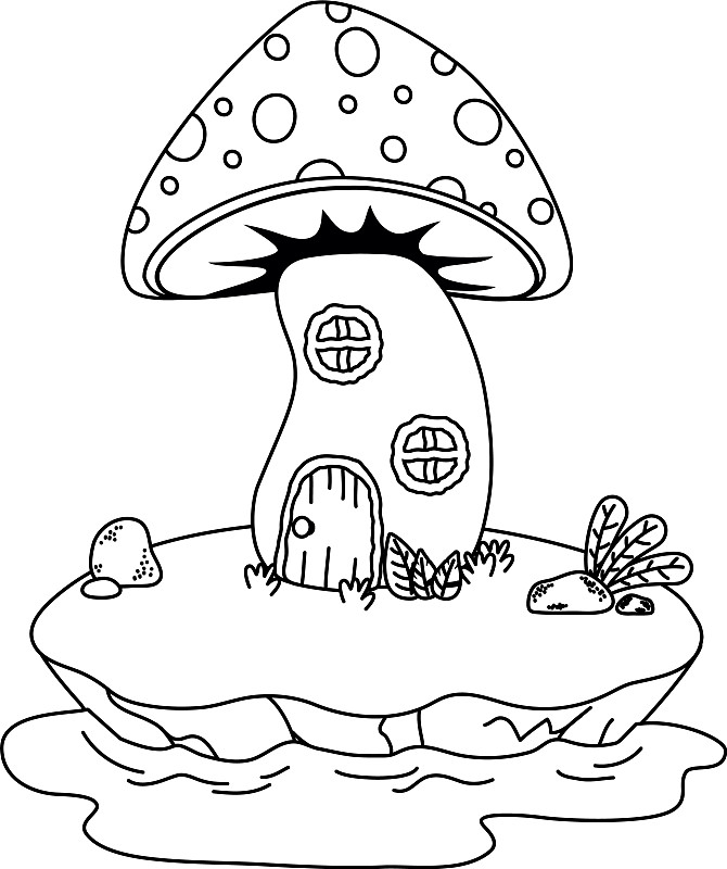 蘑菇王国简笔画图片