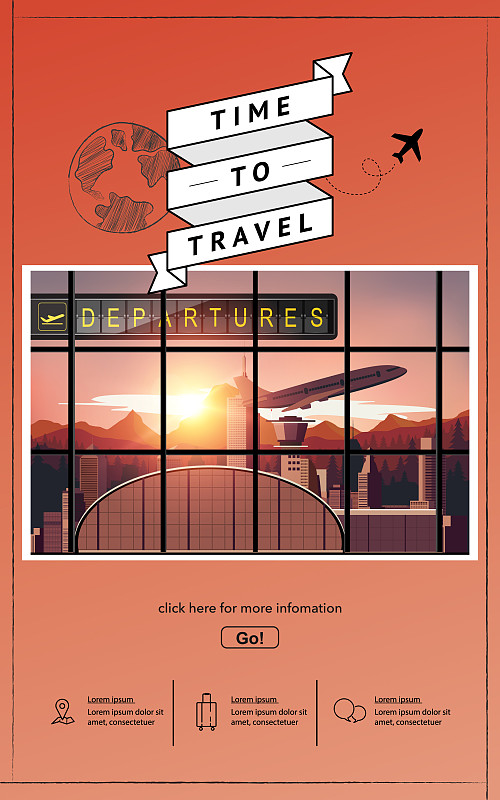 机场信息图旅游设计图片下载