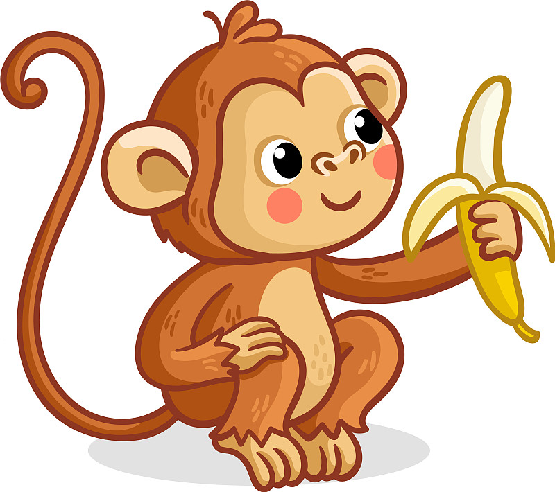 猴子吃香蕉的样子图片