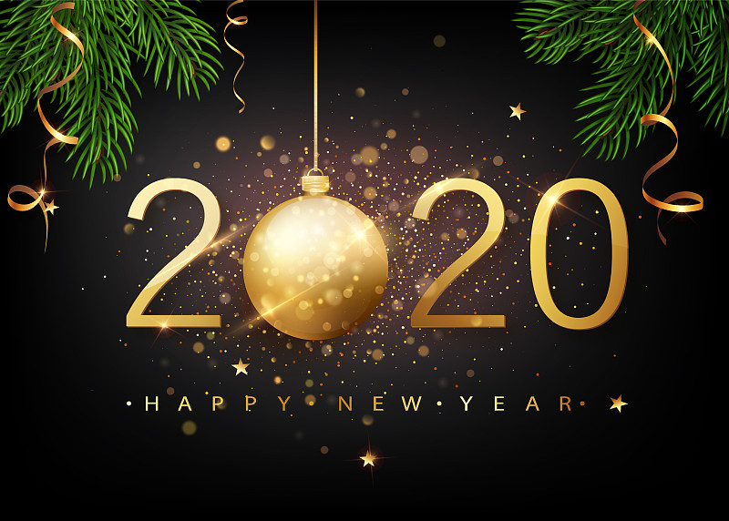 2020年新年快乐黄金号码设计图片下载