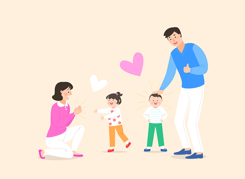 爱幸福家庭平风格插图001图片素材