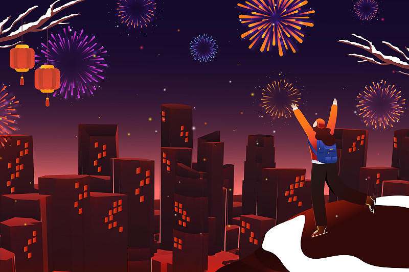 卡通2020鼠年新年快乐跨年倒数背景矢量插画下载