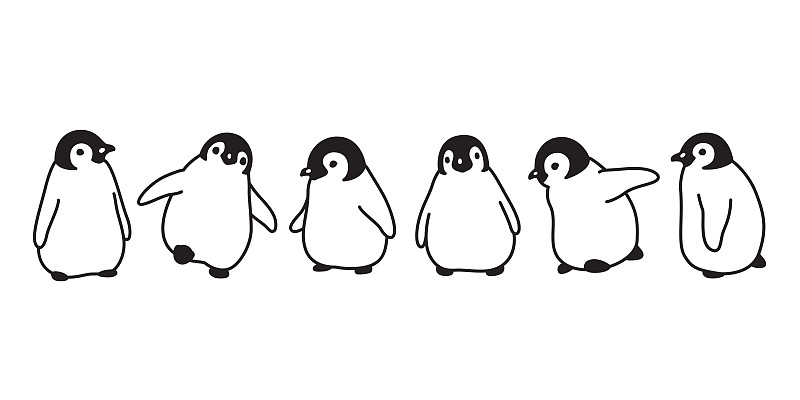 企鹅矢量图标标志婴儿卡通人物插图符号图形涂鸦下载