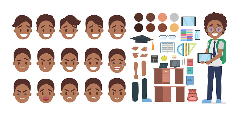 一组非裔美国学生的性格图片下载