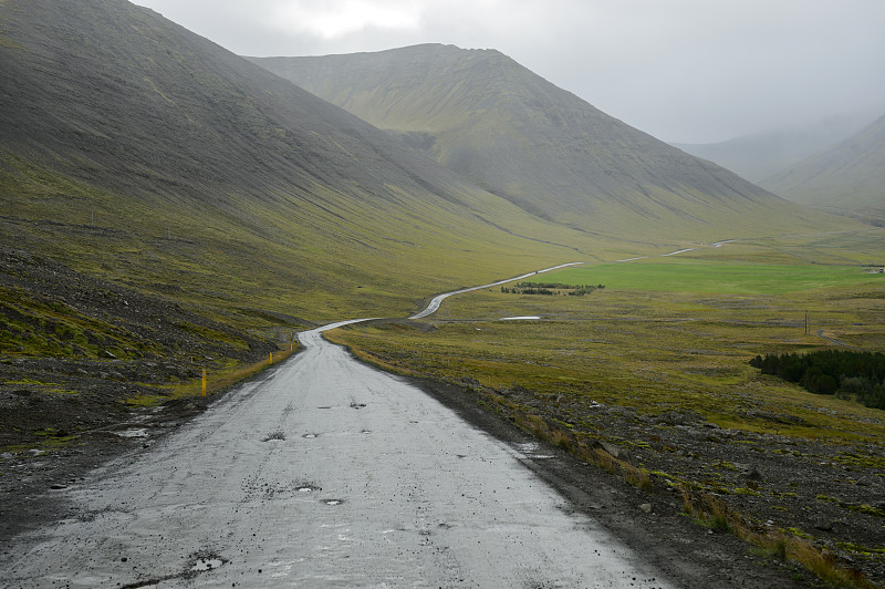冰岛西峡湾Thingeyri附近的蜿蜒公路图片下载