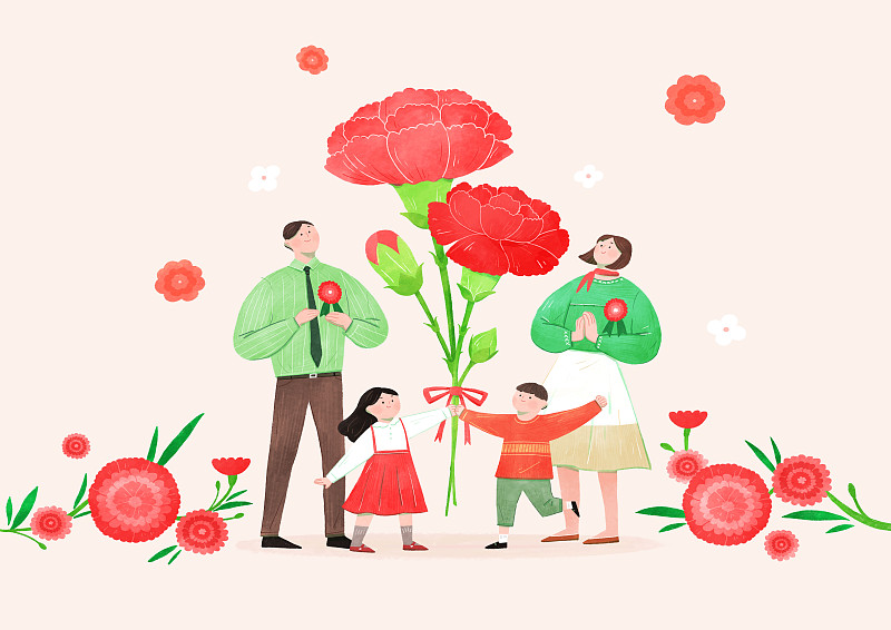 美丽的花朵背景。可爱的花卉设计元素插图009图片素材