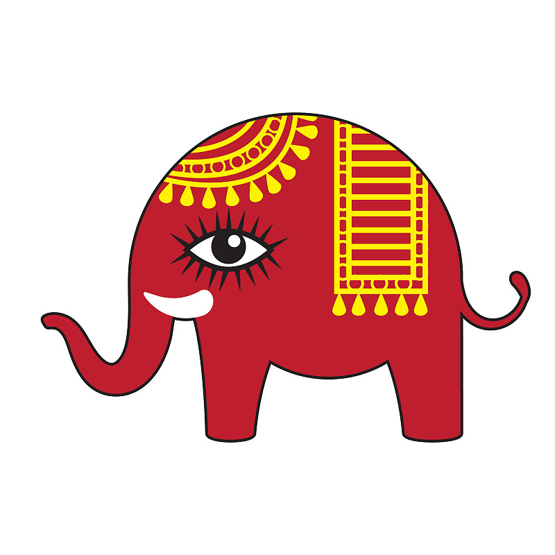 红色大象表情包图片