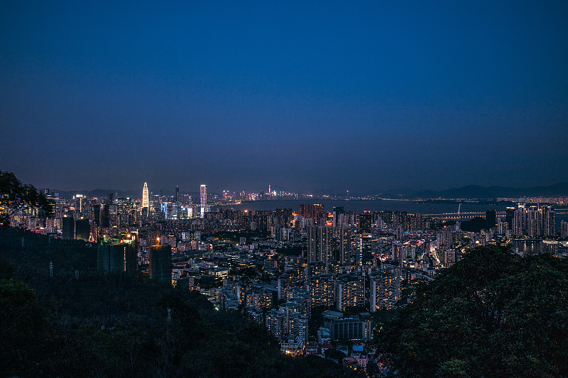 深圳晚夜景图片素材