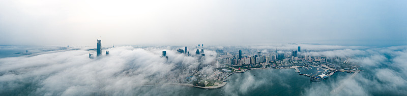 青岛城市平流雾图片素材