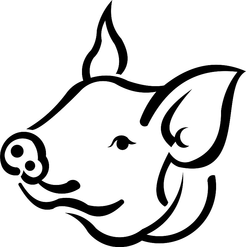 猪头标志或图标图片下载