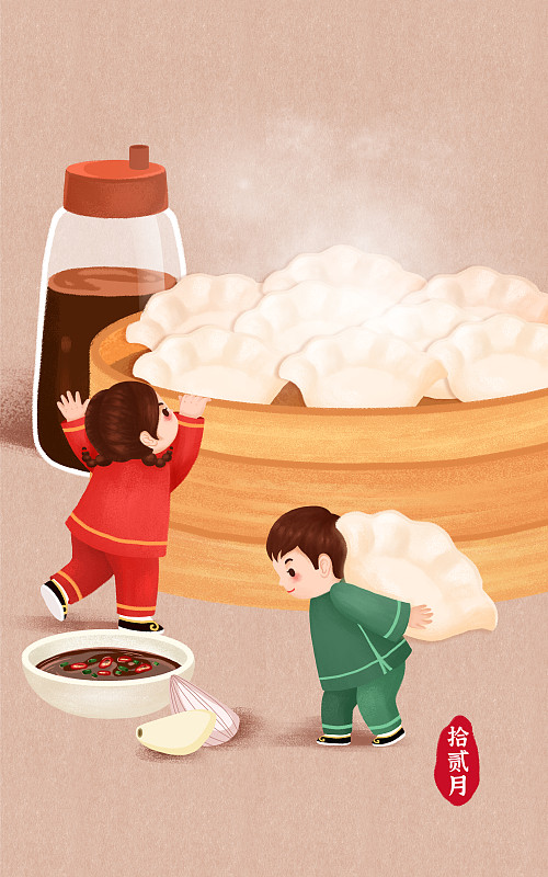 十二月应季美食之饺子图片素材