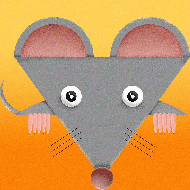 鼠十二生肖动物插画下载
