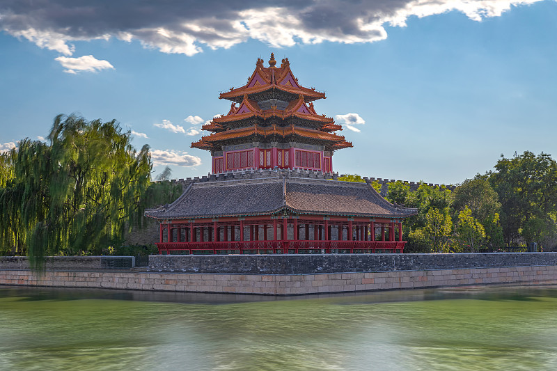 白昼北京故宫角楼皇宫城墙紫禁城宫殿著名景点中国传统文化图片