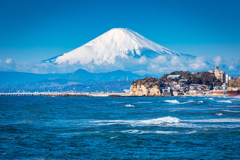 湘南海岸与富士山图片下载