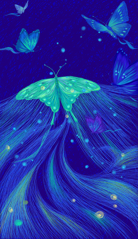 夜里飞舞的蝴蝶背景图片下载