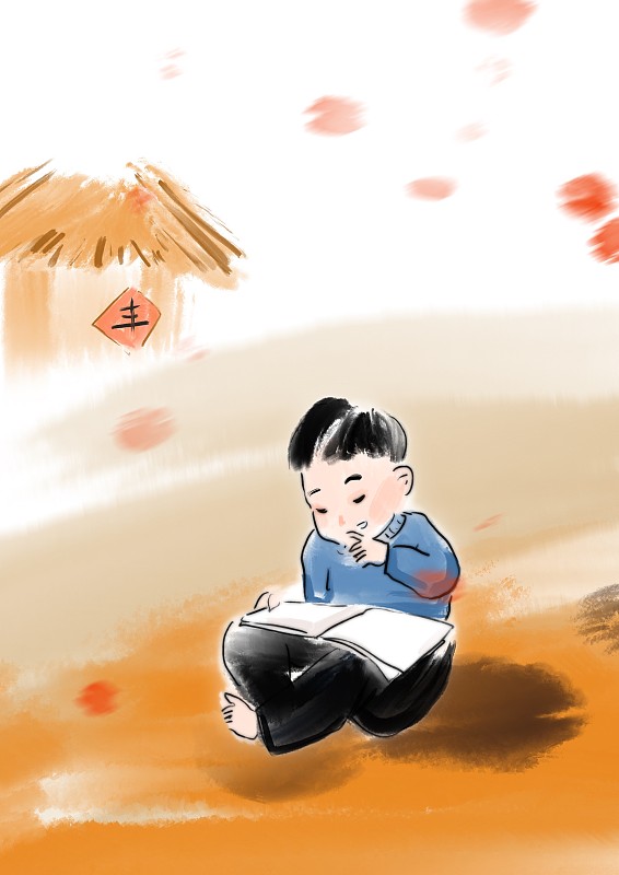 中国风儿童画秋季果实成熟收获的季节图片下载