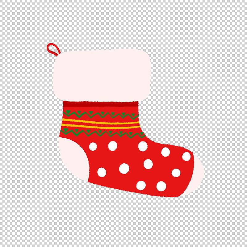 红色点点圣诞袜图片下载