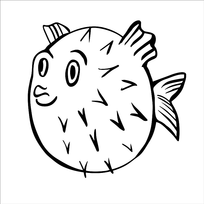 深海鱼简笔画鱼类图片