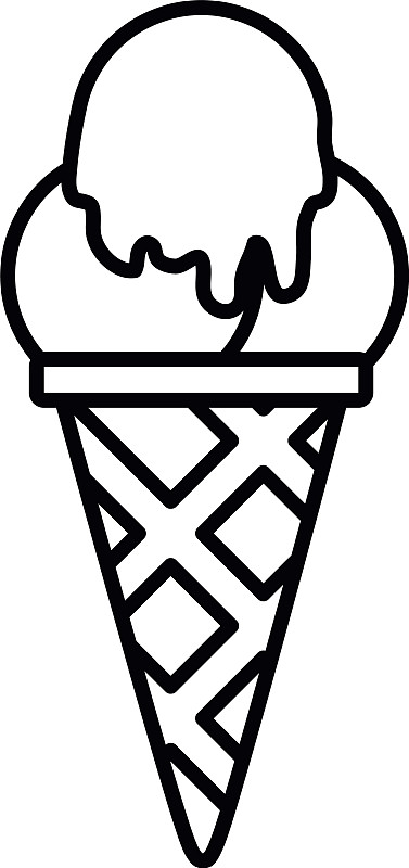 冰淇淋的简笔画蛋筒图片