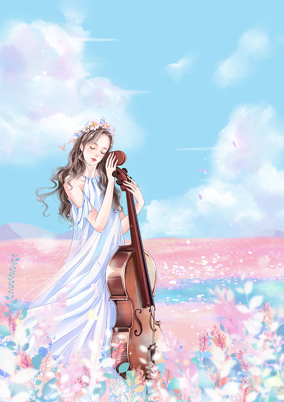 大提琴少女图片下载