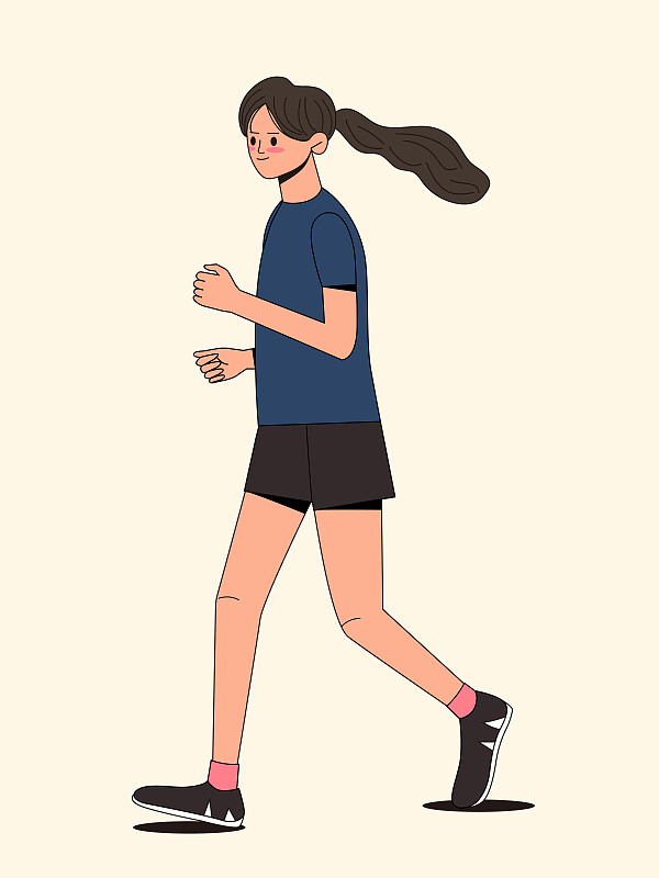 女人慢跑跑步图片素材