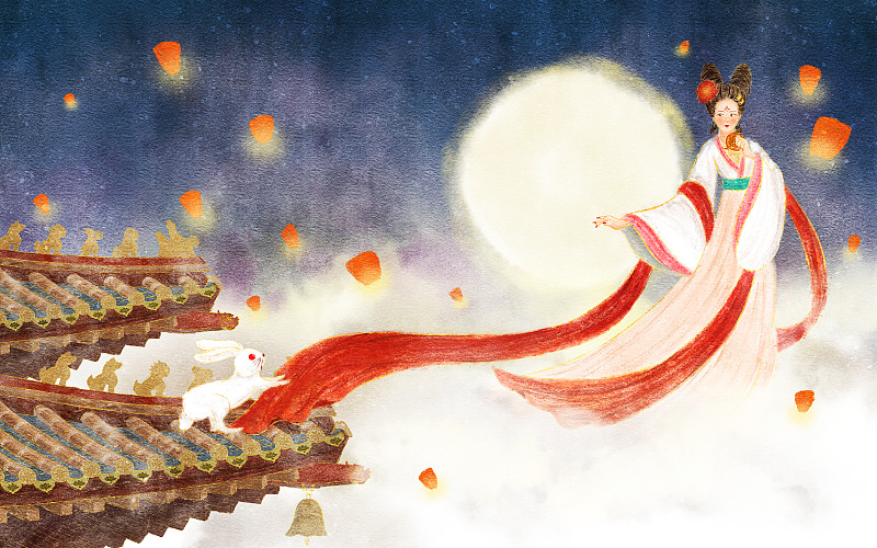 中国风中秋节节日插画图片
