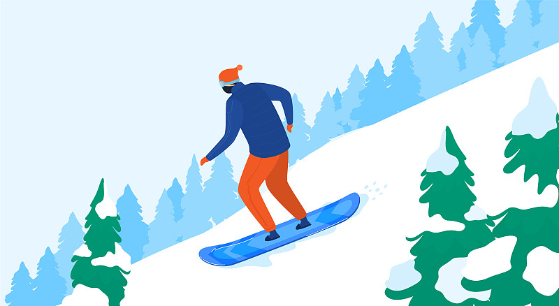 冬天好玩，滑雪，山上雪冷图片素材