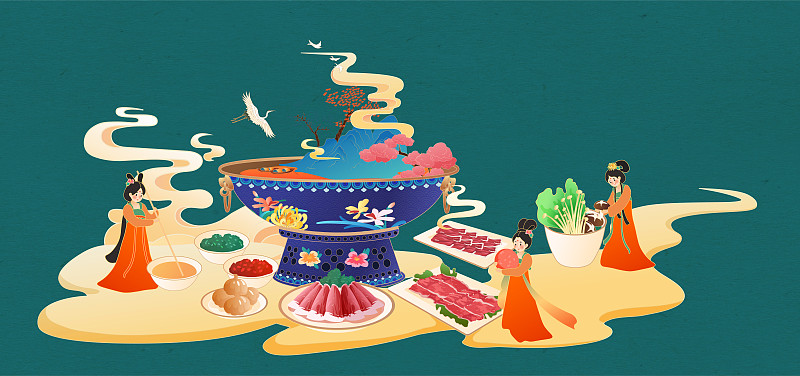 老北京铜锅涮羊肉图片素材