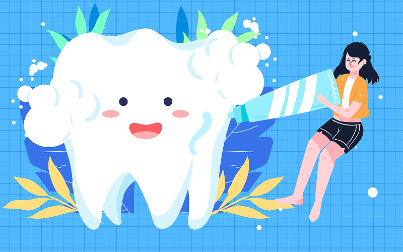 国际爱牙日刷牙插画牙齿健康口腔清洁海报图片
