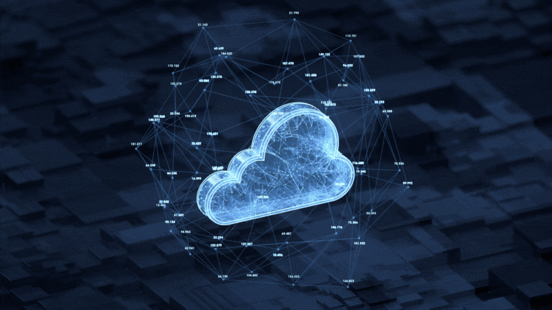 云计算概念3D渲染插画下载