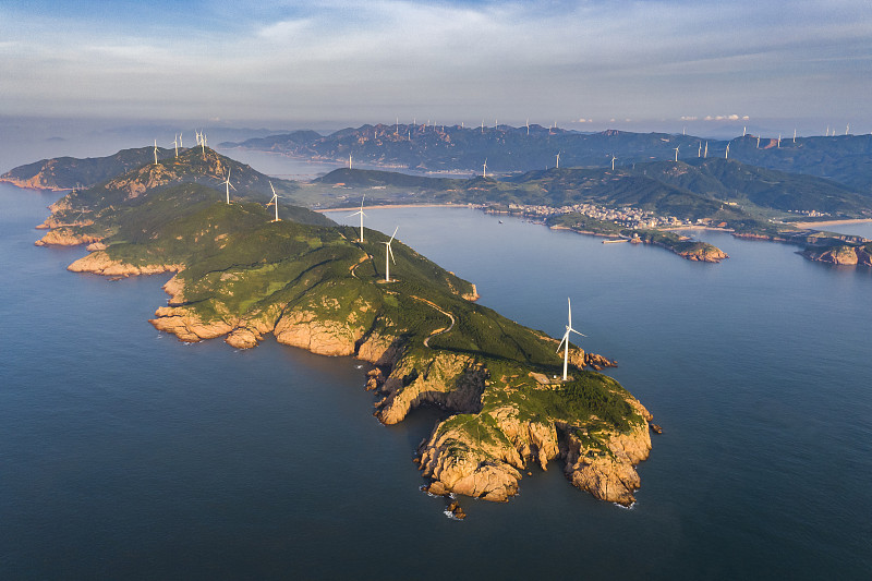 风力发电航拍全景图美丽风景风光壁纸科技发展新能源图片下载