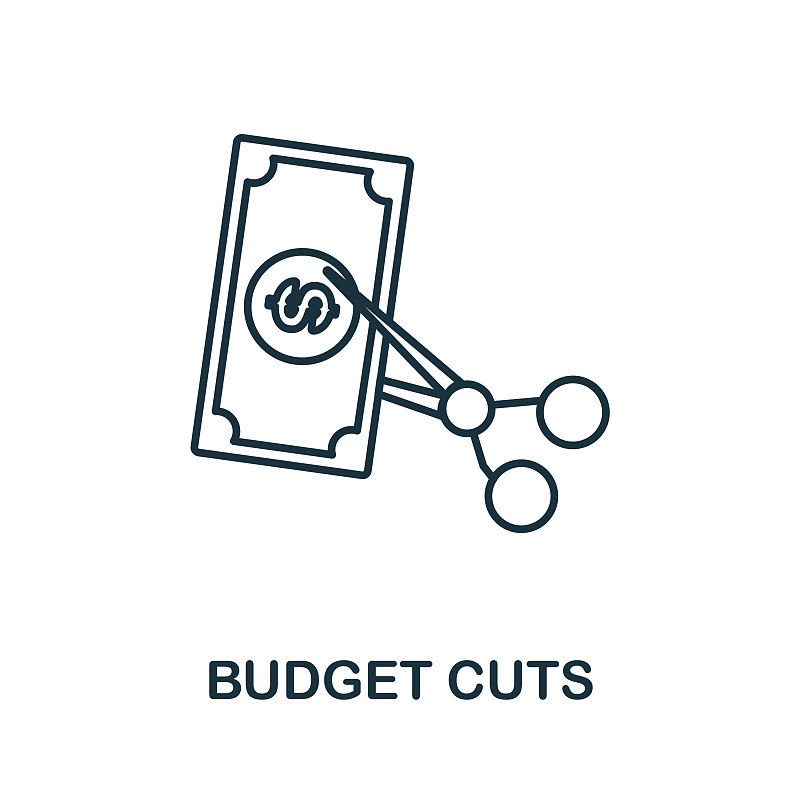 预算削减图标线元素从项目插画图片
