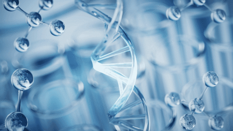 DNA与生物实验室化学分子3D渲染图片下载