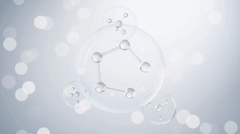 透明分子与白色背景3D渲染图片下载